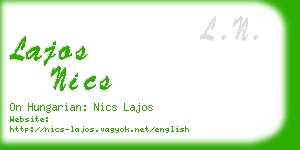 lajos nics business card